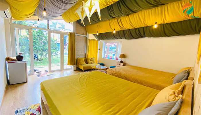 Phòng bungalow Sunny Homestay villa Ba Vì đẹp