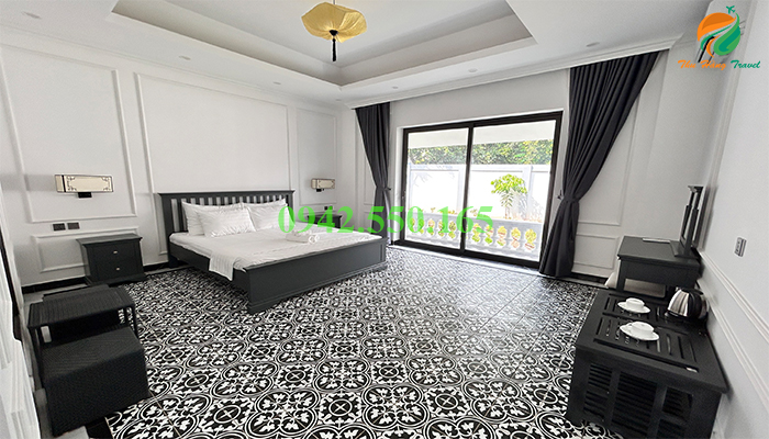 Phòng nghỉ 1 giường tại Hương Ly Villa