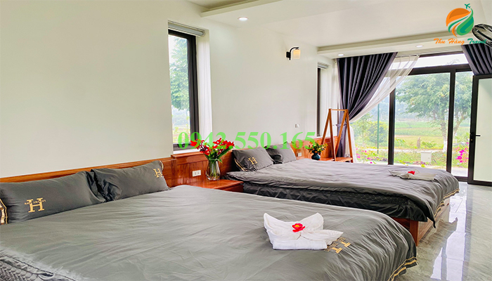 Phòng nghỉ 2 giường trong villa