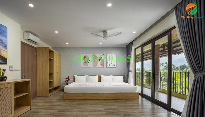 Phòng nghỉ 2 giường Ms Taha gần villa Khoang Xanh