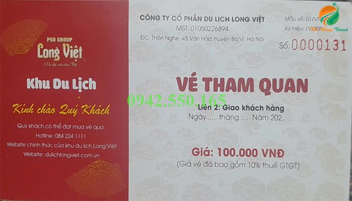 Giá vé vào khu du lịch Long Việt Ba Vì