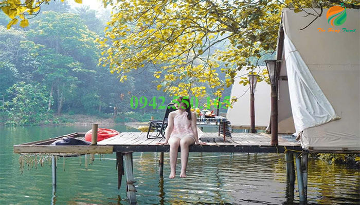 Cắm trại trên mặt hồ du lịch ba vì ở đâu đẹp